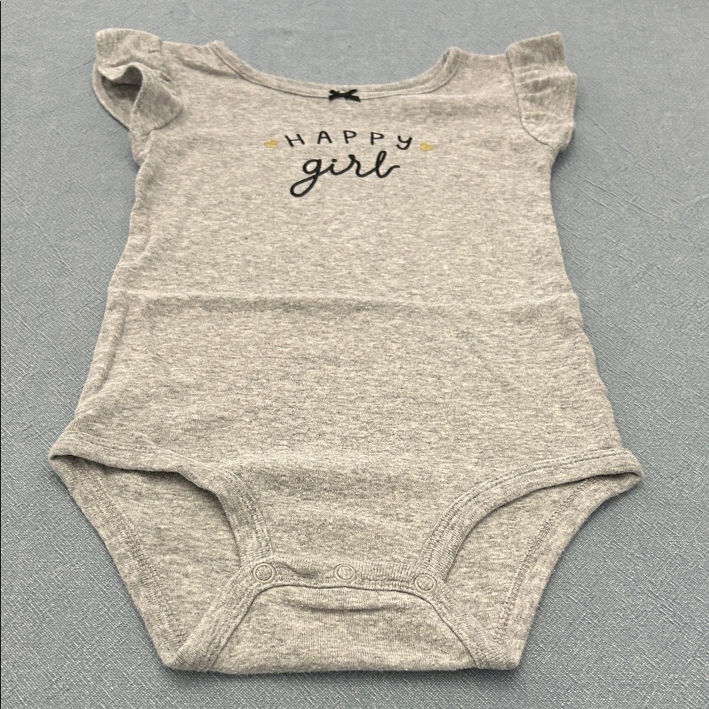 Carter's Gray 'Happy Girl' Bodysuit